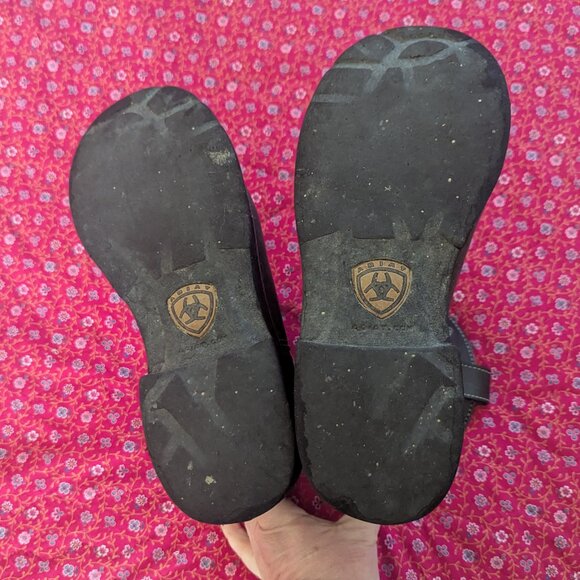 Ariat Fat Baby Boots Leather Western Embroidered Chunky Cowgirl Style # 14788 - Picture 6 of 11